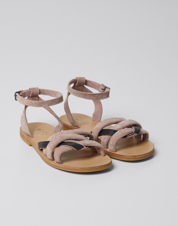 Suede sandals Light Pink Girl - Brunello Cucinelli