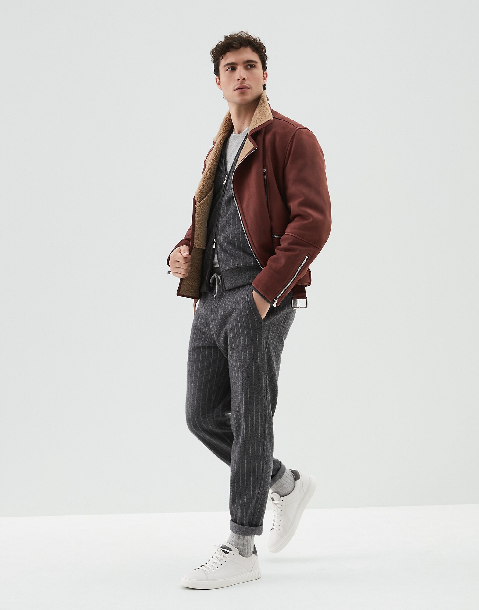 Leather Amaranth Red Man 4 - Brunello Cucinelli