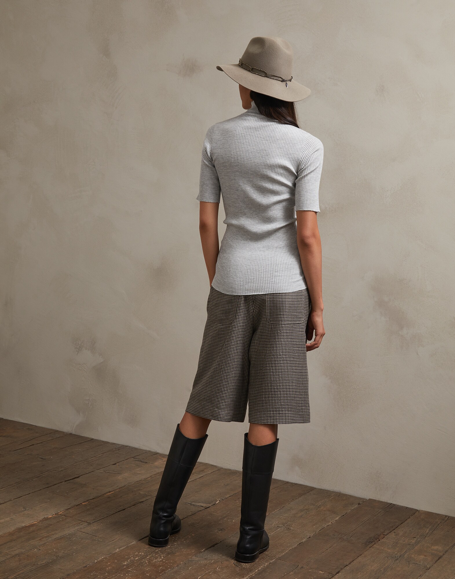 High Neck Sweater Pebble Woman 1 - Brunello Cucinelli