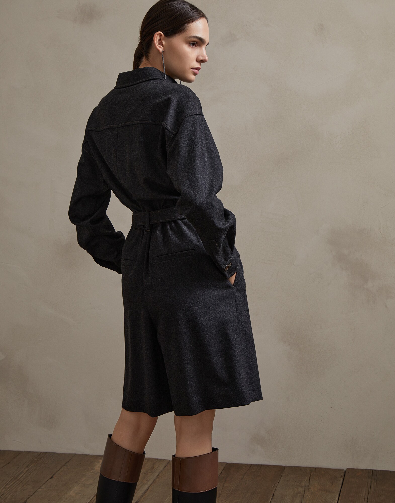 Jump Suit Dark Grey Woman 2 - Brunello Cucinelli