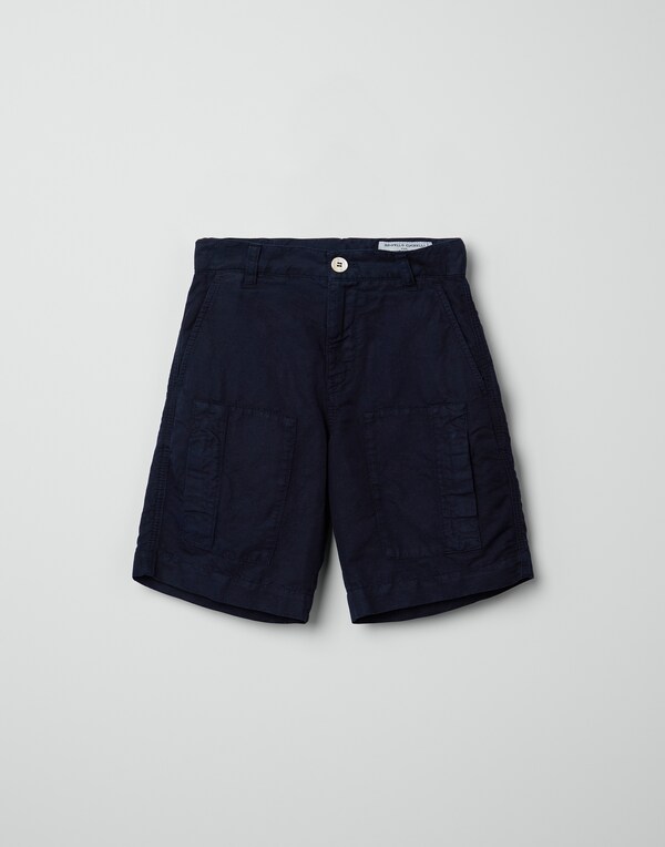 Garment-dyed Bermuda shorts Blue Boy - Brunello Cucinelli