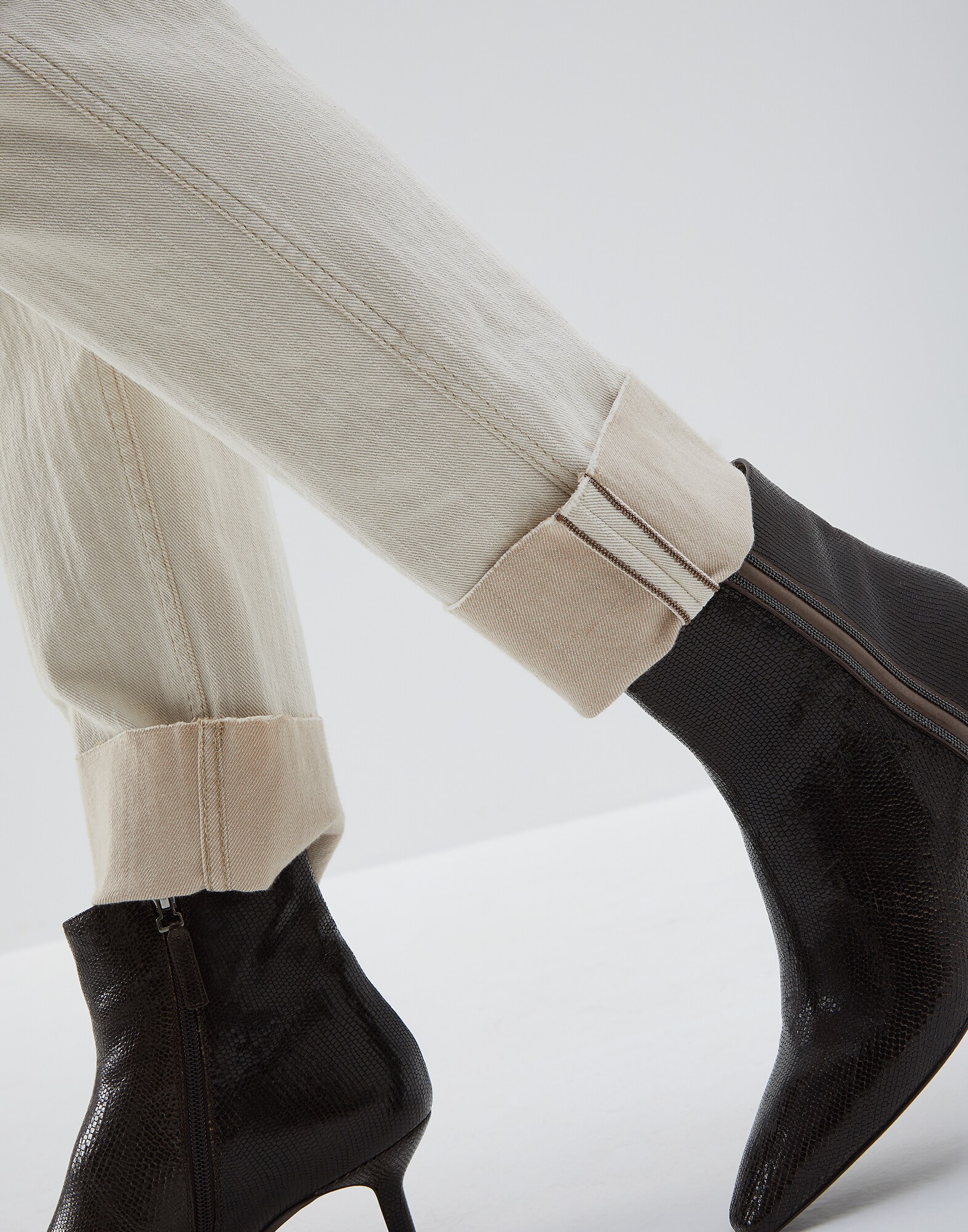 Denim Trousers Beige Woman 2 - Brunello Cucinelli