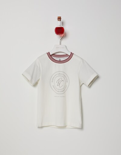 T-shirt with print Off-White Boy - Brunello Cucinelli 