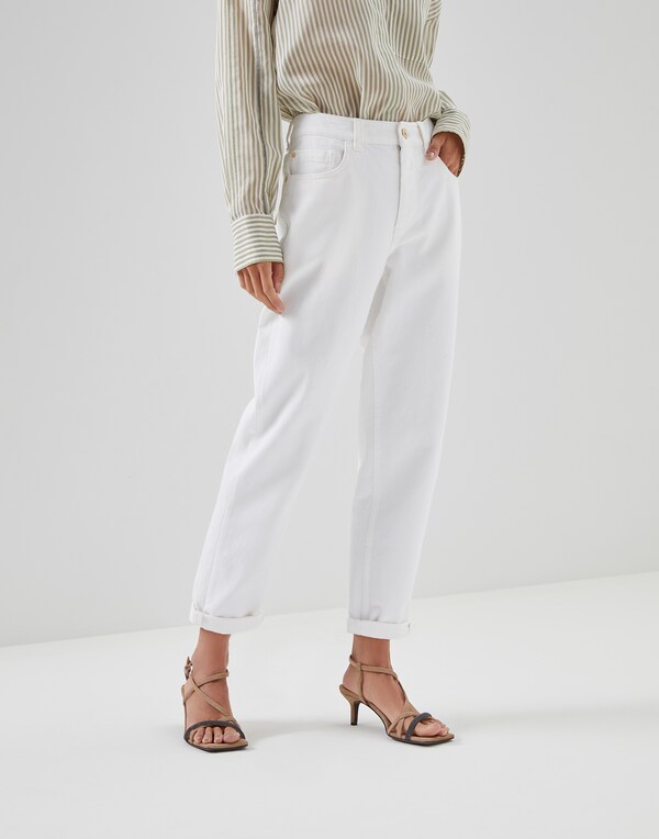 Dyed denim trousers White Woman - Brunello Cucinelli 