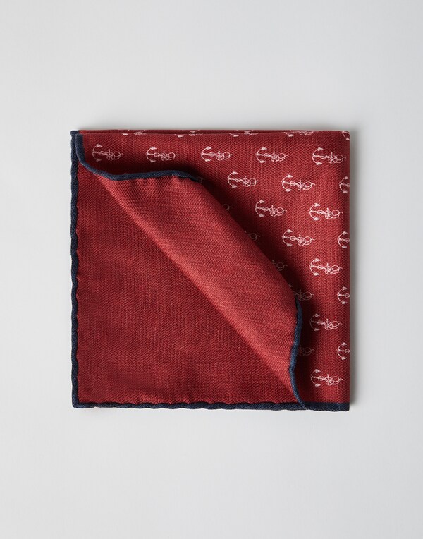 丝质口袋巾 红色 男款 - Brunello Cucinelli