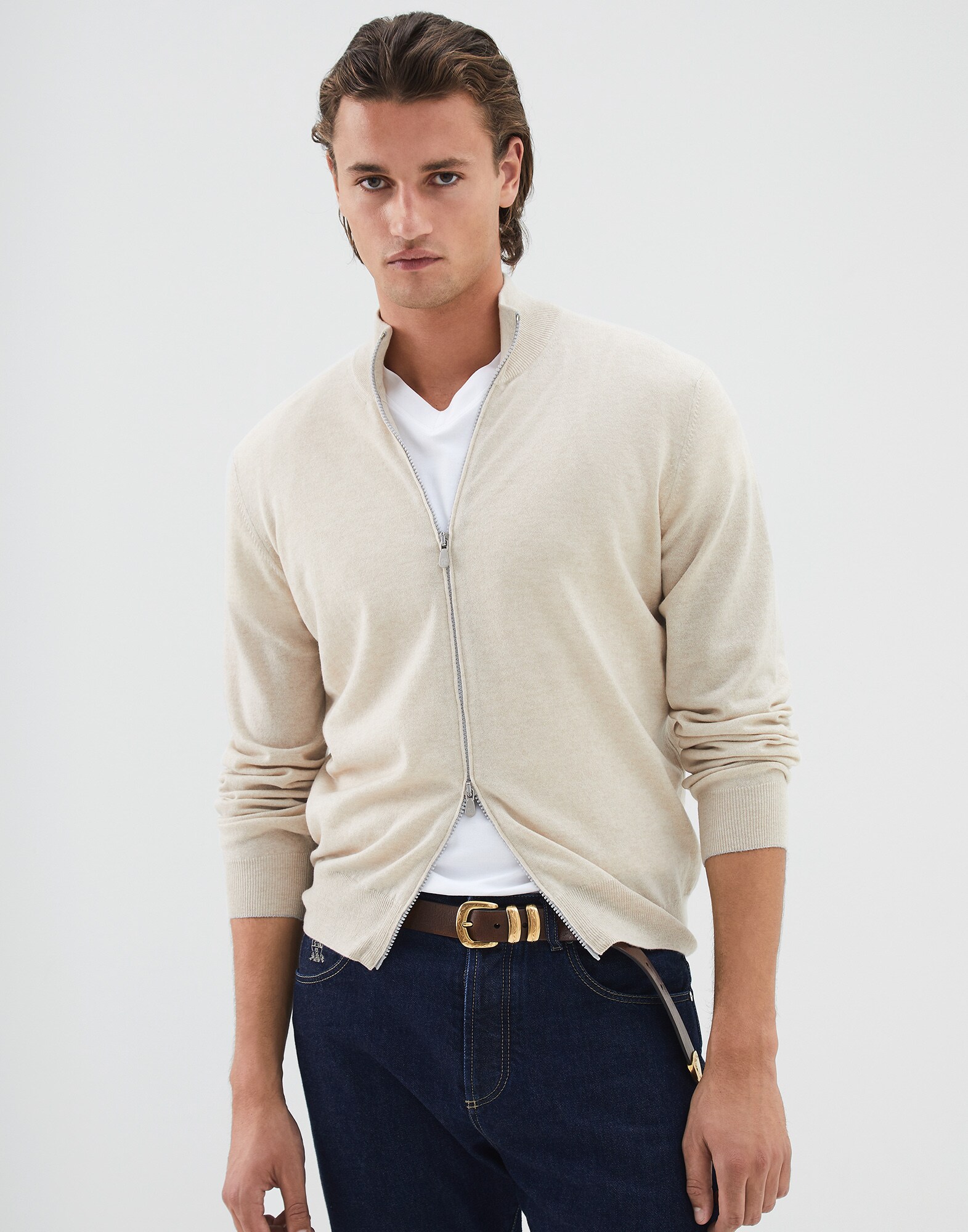 Zip-front Cardigan - Front view