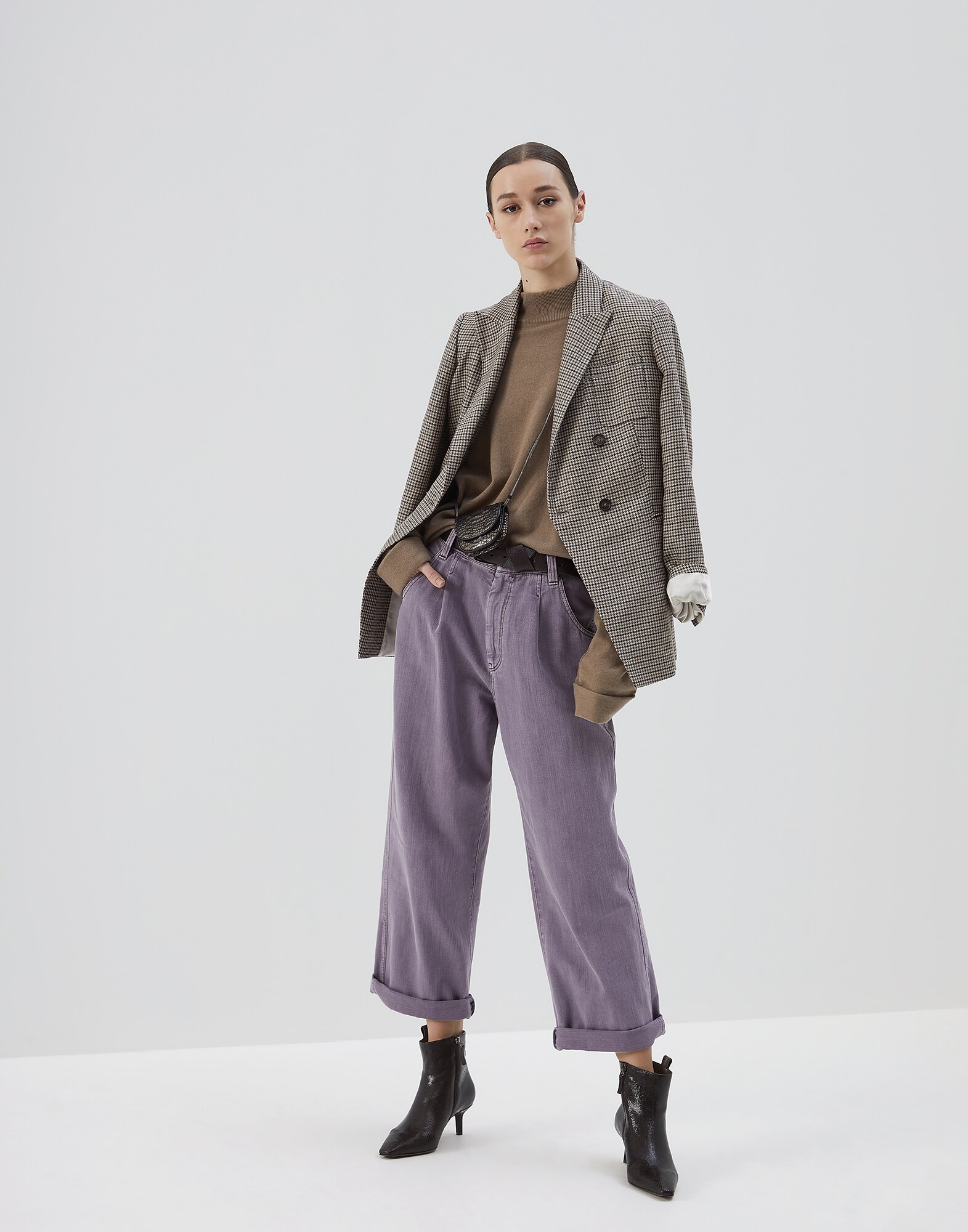 Denim Trousers Mauve Woman 3 - Brunello Cucinelli