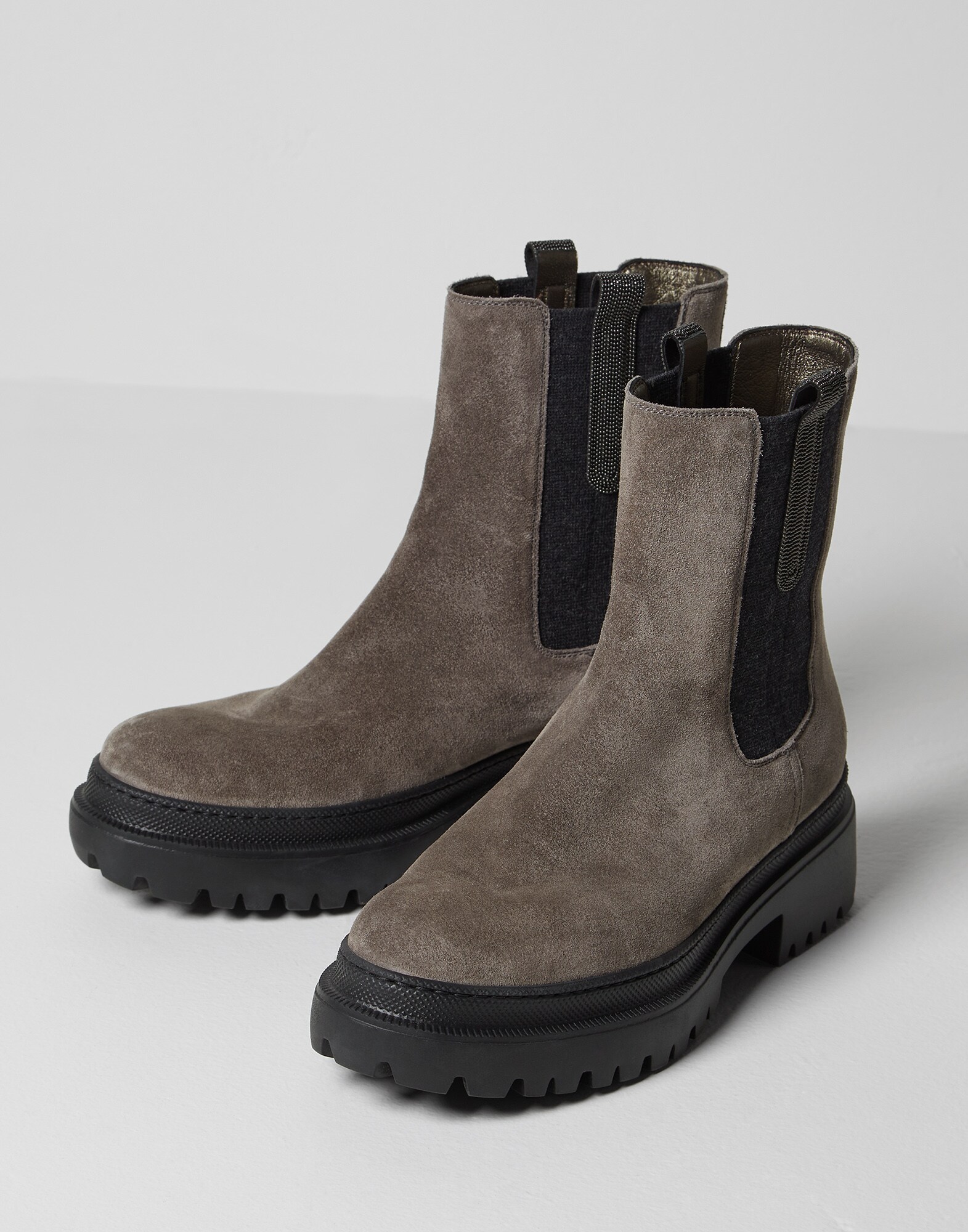 Suede boots Slate Woman - Brunello Cucinelli