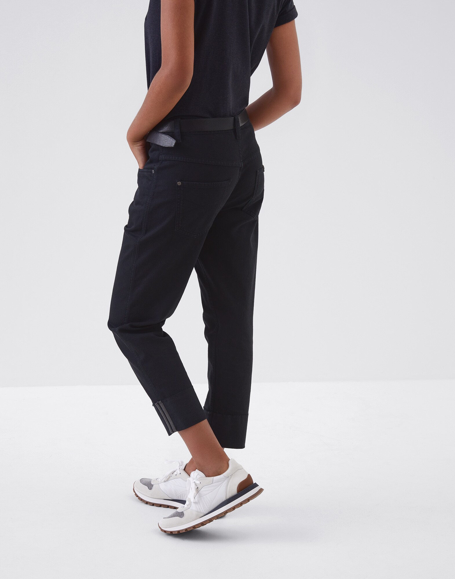 Denim Trousers Black Woman 1 - Brunello Cucinelli