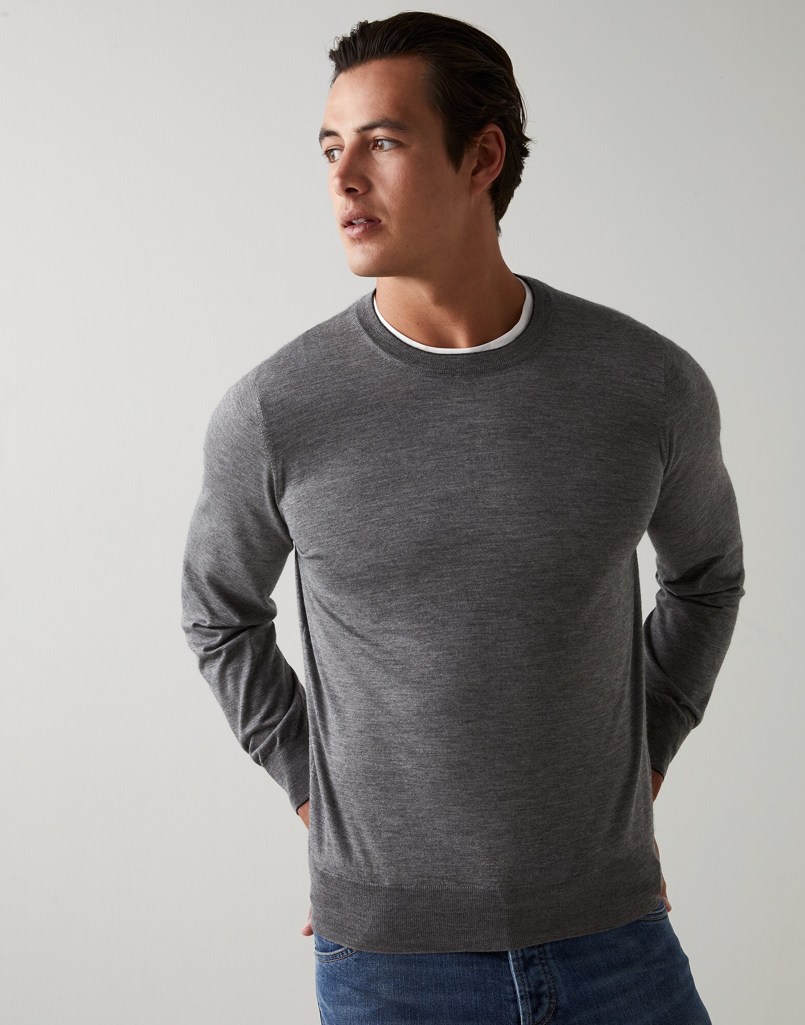 Lightweight sweater Dark Grey Man - Brunello Cucinelli