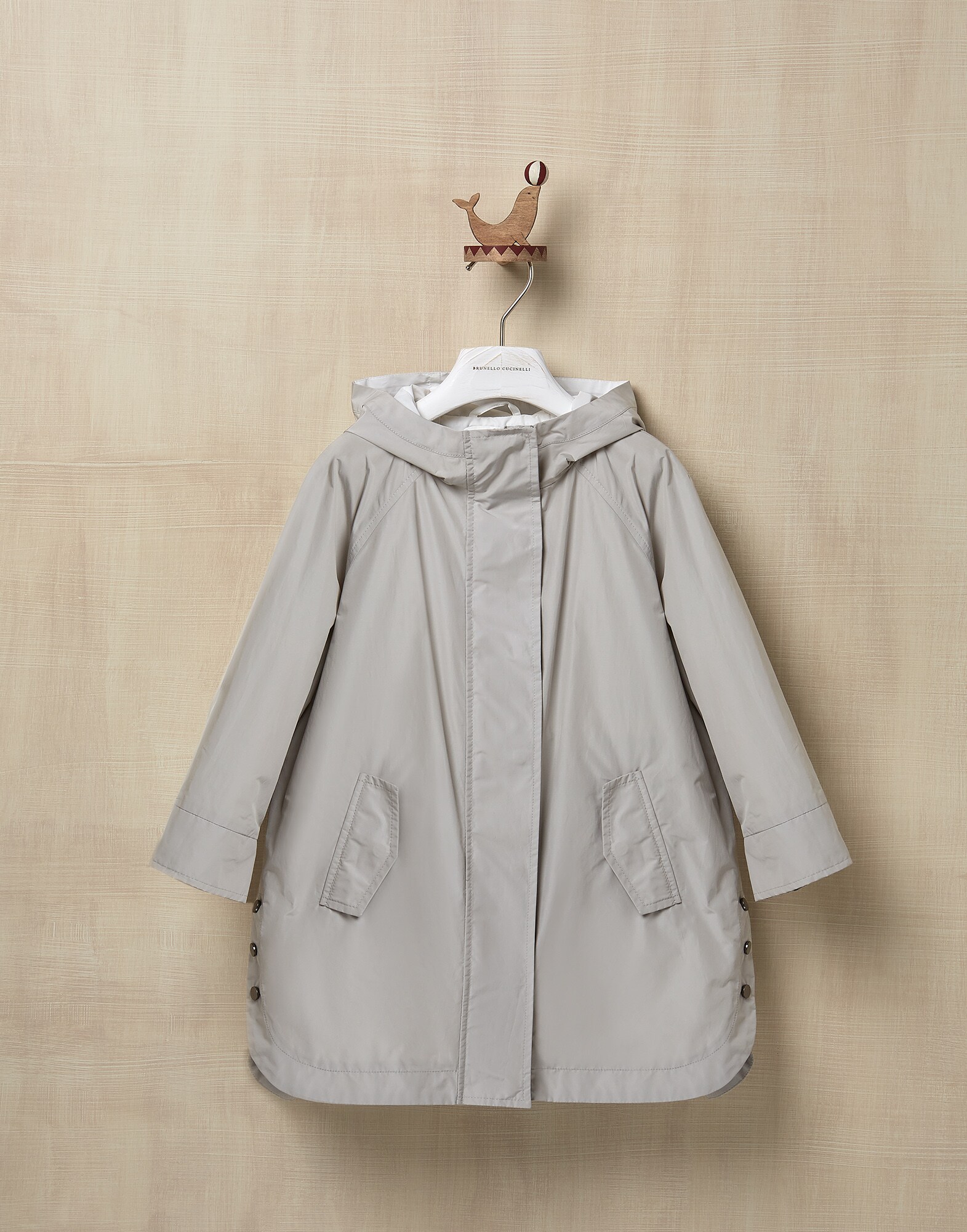 Outerwear Jacket Light Grey Girl 0 - Brunello Cucinelli