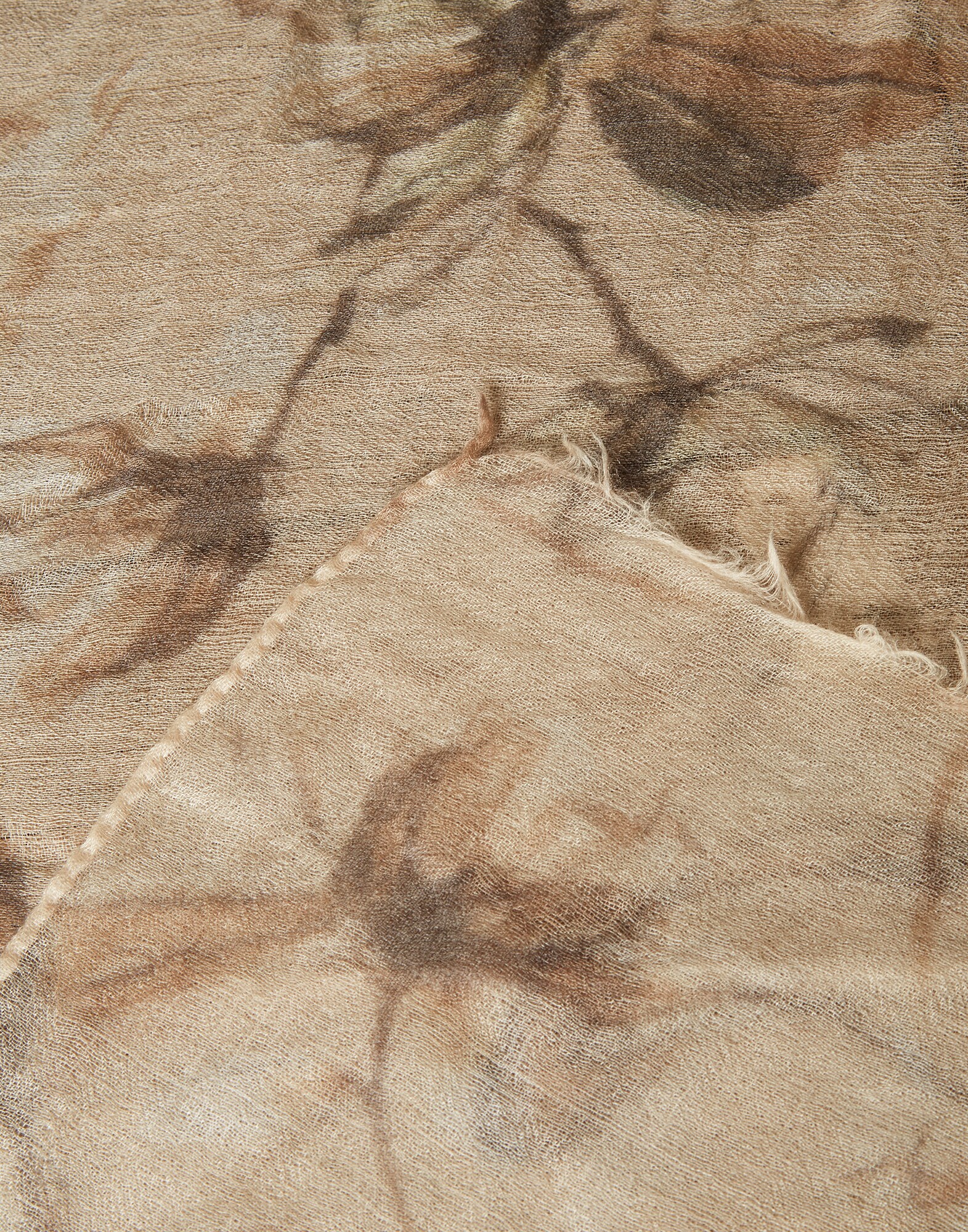 Patterned Scarf Beige Woman 2 - Brunello Cucinelli