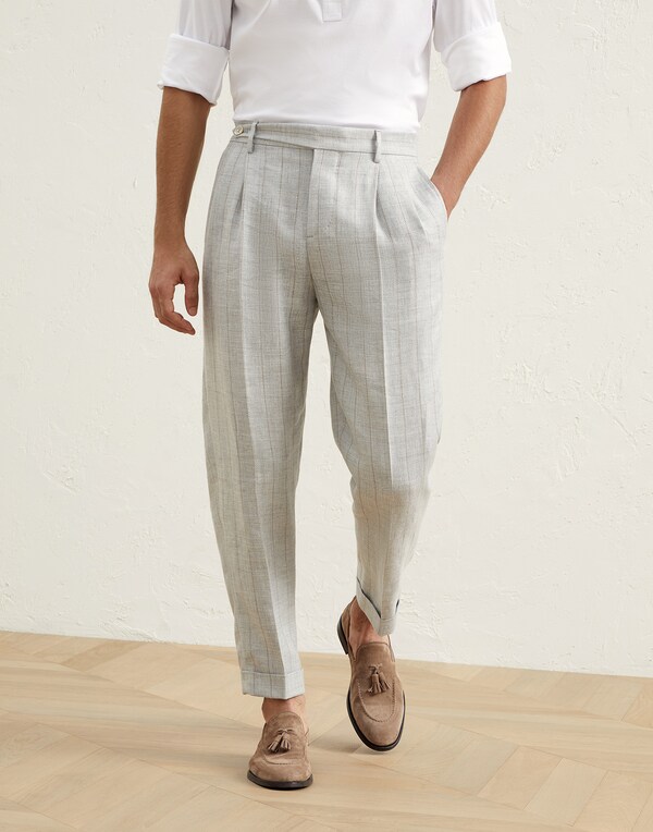 Chalk stripe trousers Grey Man - Brunello Cucinelli