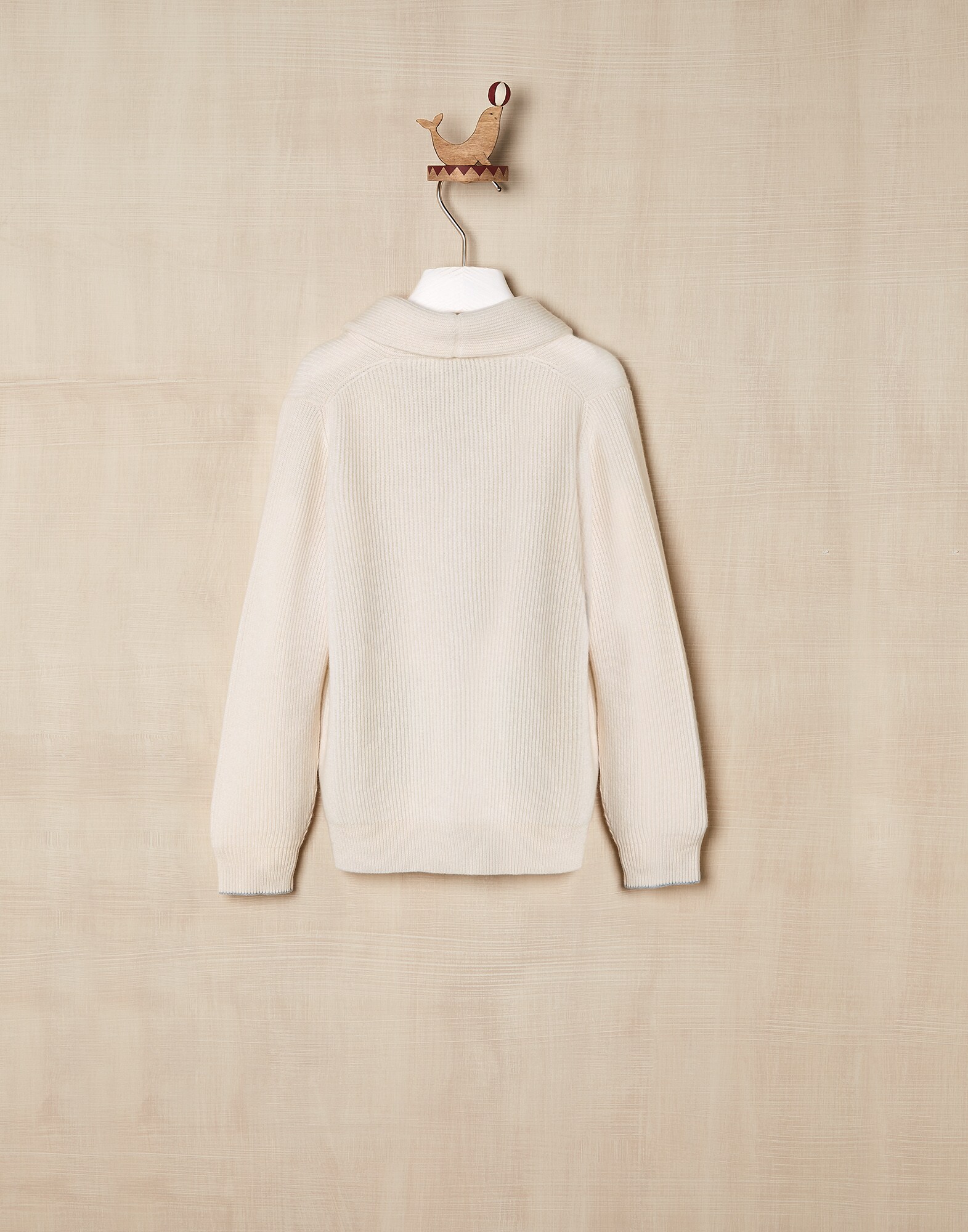 针织开衫 象牙色 男童 1 - Brunello Cucinelli