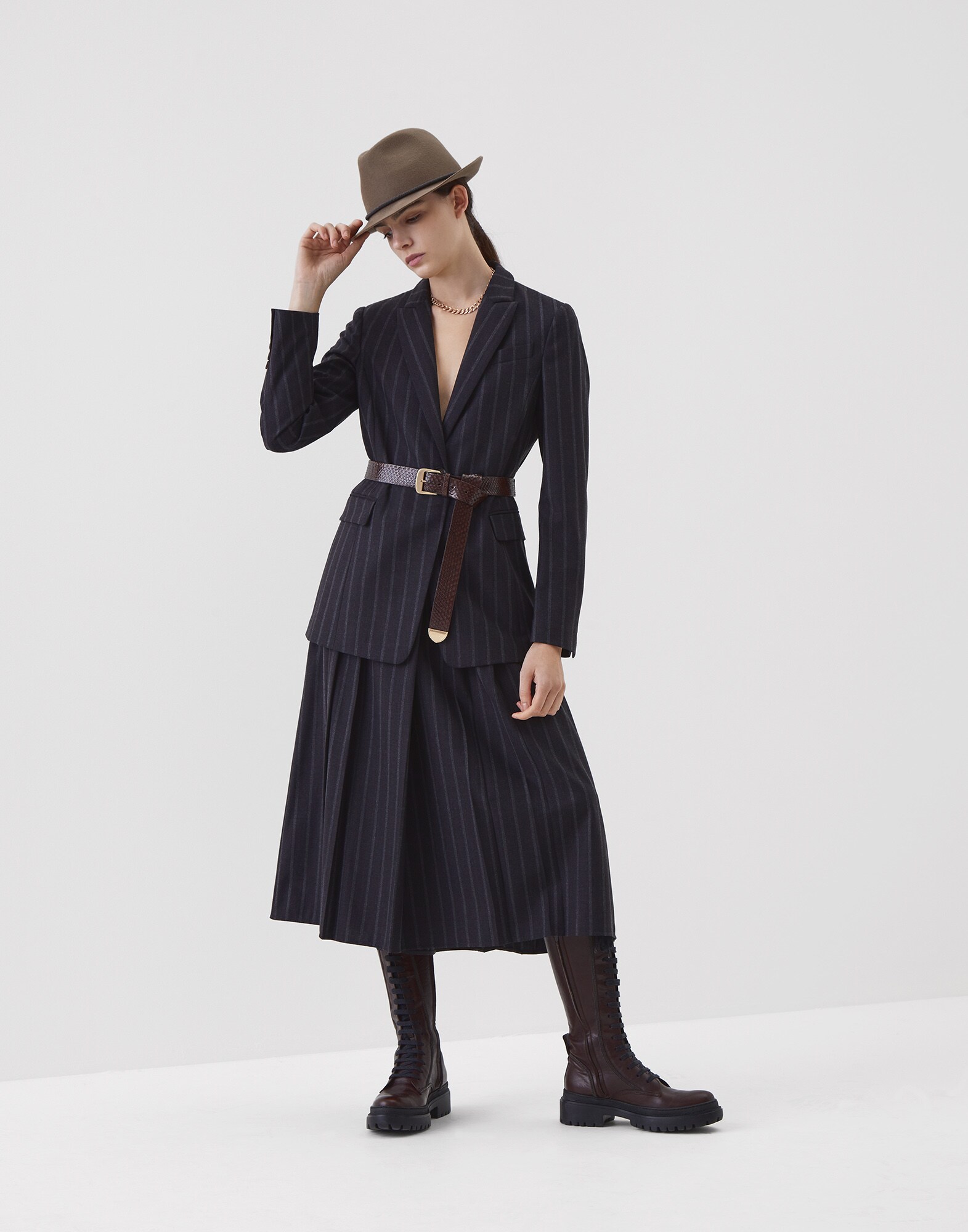 Trousers Dark Grey Woman 0 - Brunello Cucinelli