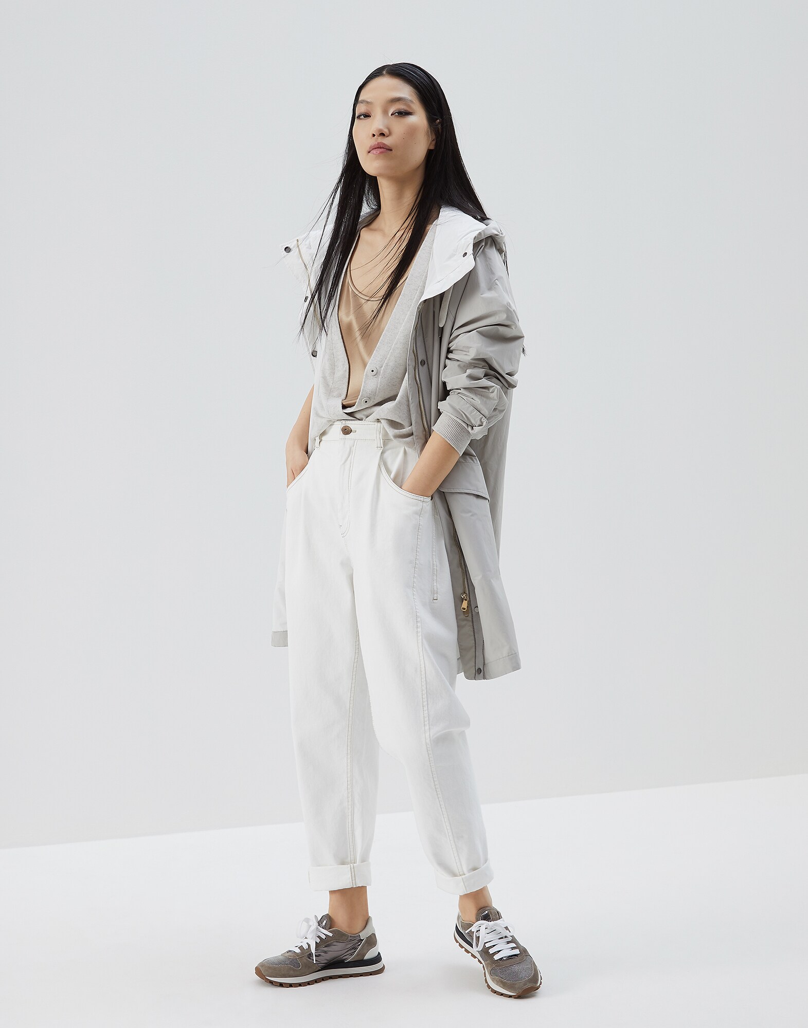Outerwear Jacket Light Grey Woman 4 - Brunello Cucinelli