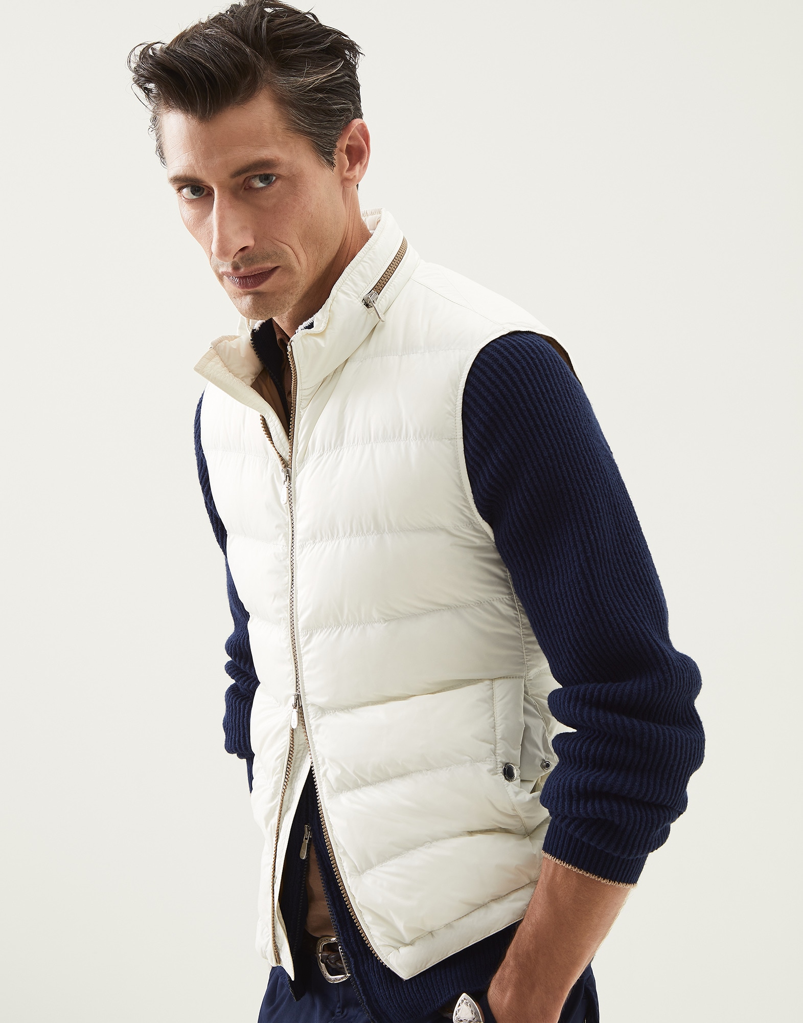 Down Sleeveless Jacket - Front view