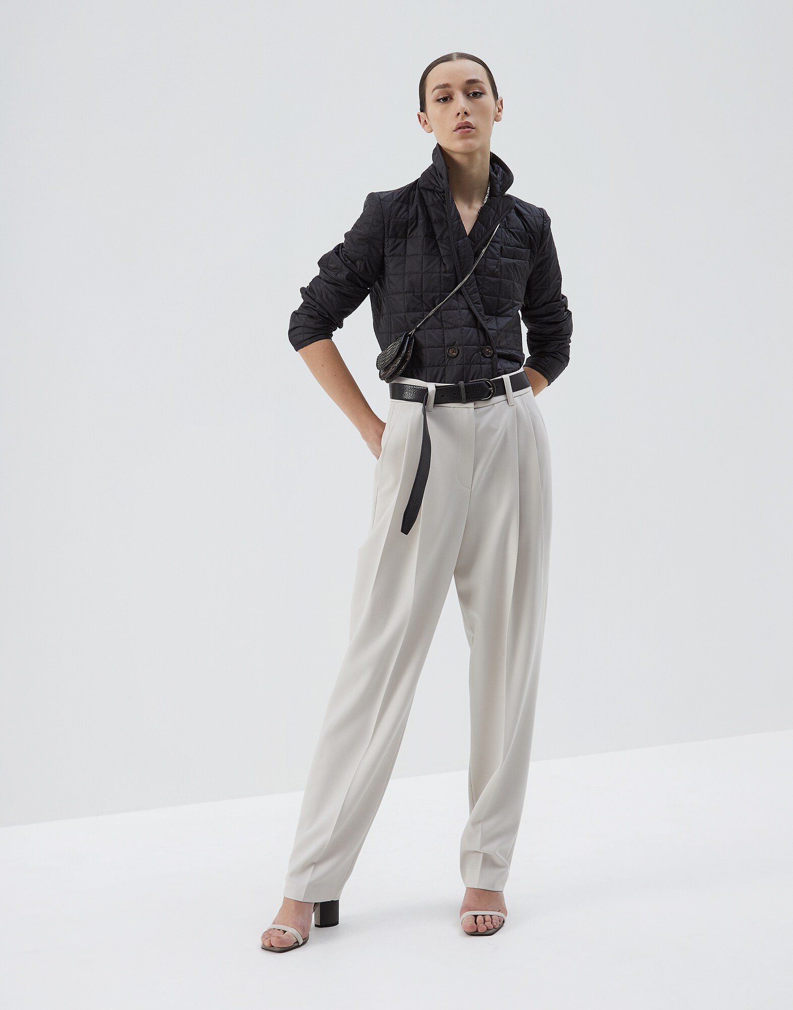 Trousers Milk Woman 3 - Brunello Cucinelli