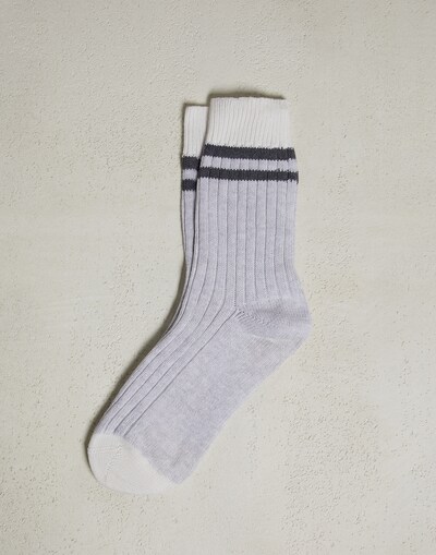 Socks with stripes Fog Man - Brunello Cucinelli 