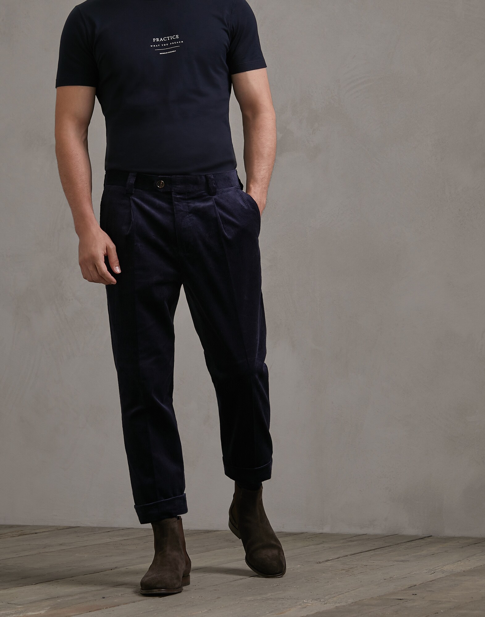 长裤 海军蓝 男款 0 - Brunello Cucinelli