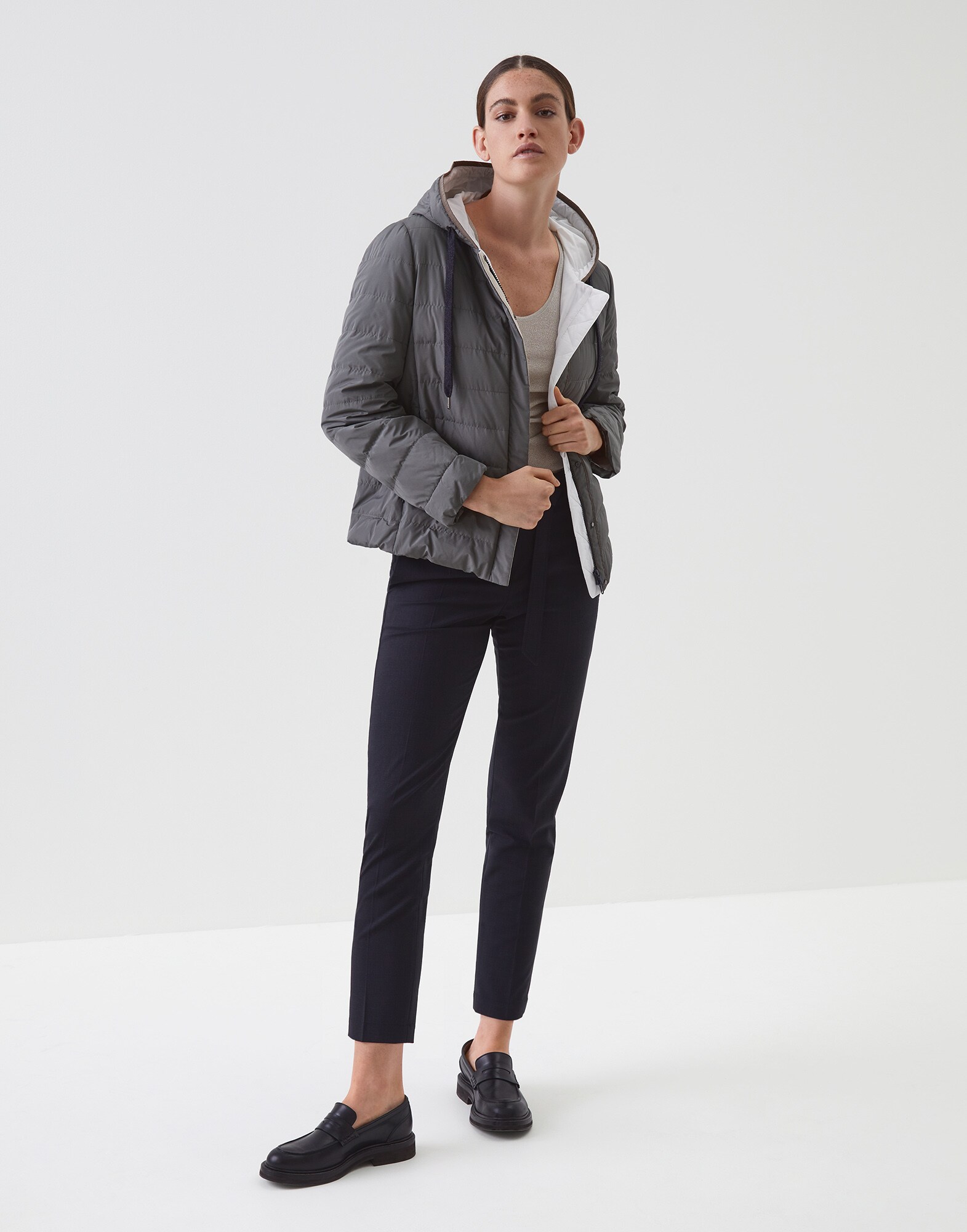 Down Jacket Olive Woman 3 - Brunello Cucinelli