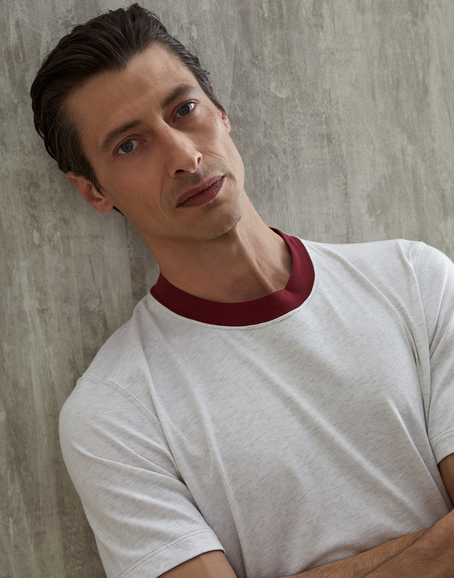 Jersey T-shirt Travertine Man - Brunello Cucinelli