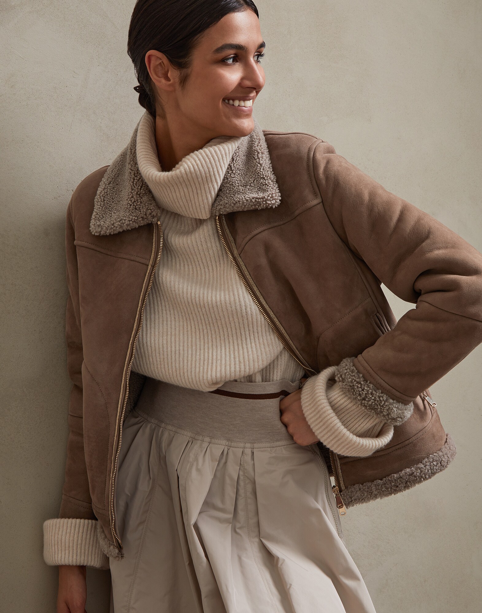 Leather Light Brown Woman 0 - Brunello Cucinelli
