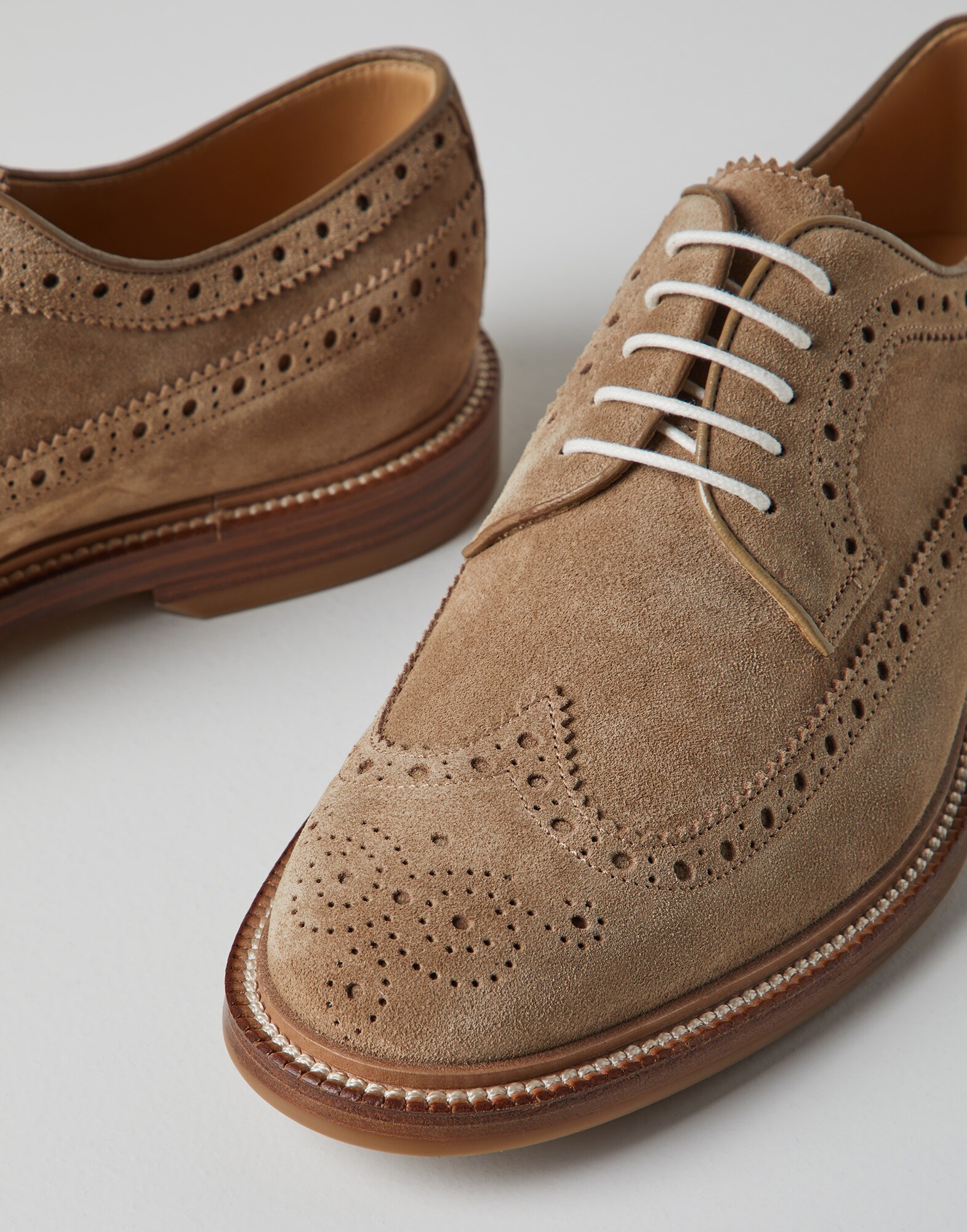 Suede derby Tobacco Man - Brunello Cucinelli