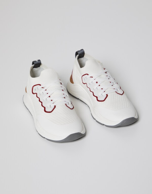 针织织物运动鞋 乳白 男童 - Brunello Cucinelli 