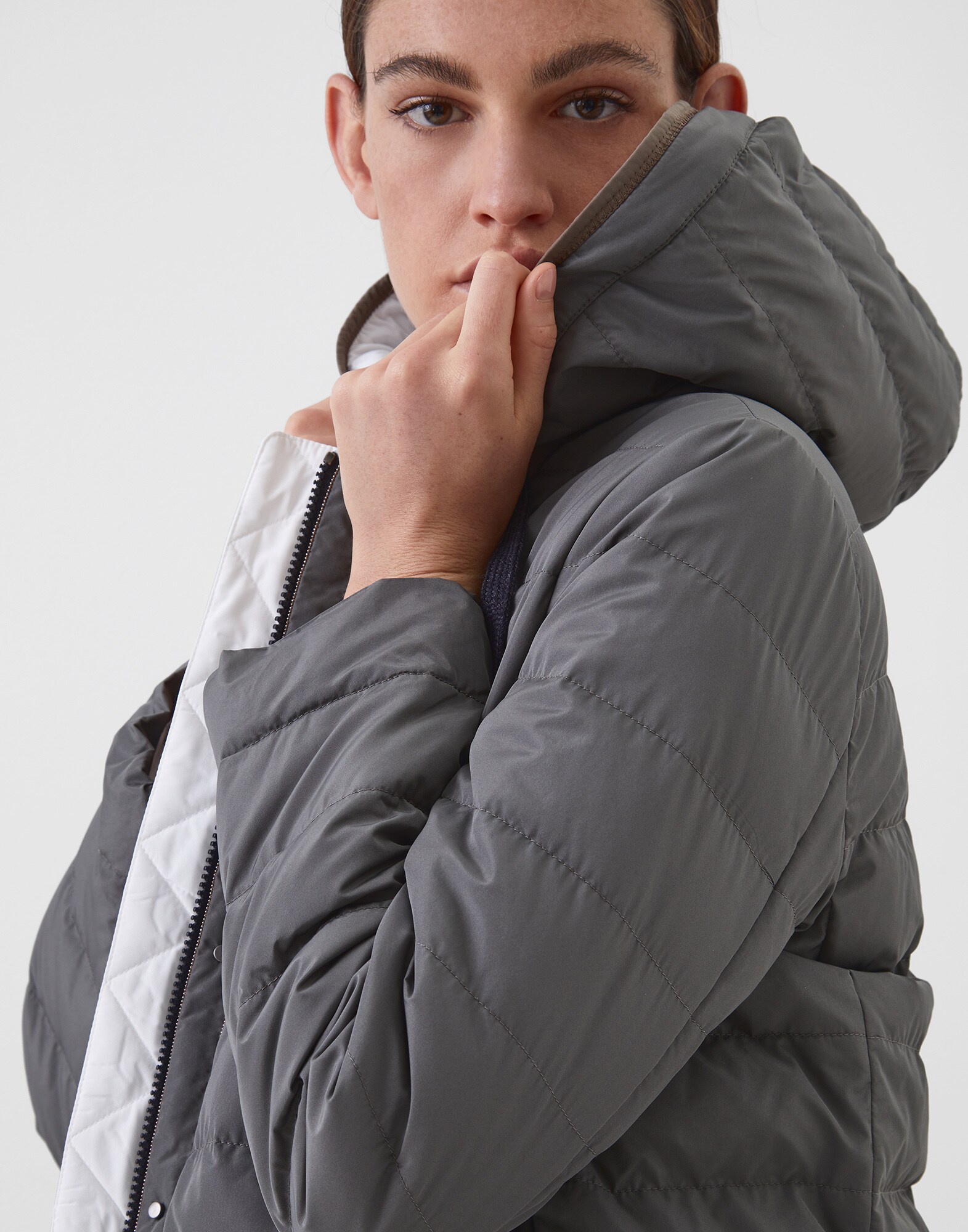 Down Jacket Olive Woman 4 - Brunello Cucinelli