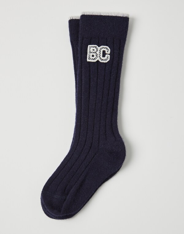 Cashmere knit socks Navy Blue Boy - Brunello Cucinelli 