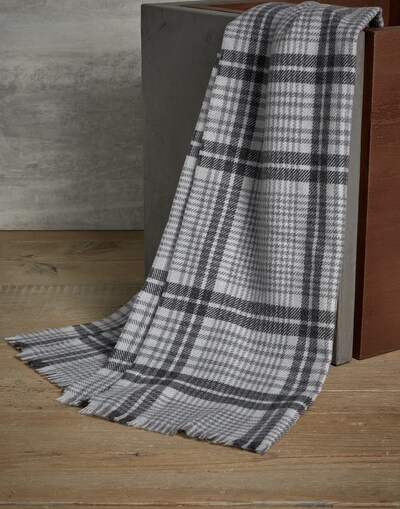 Wool and cashmere scarf Pearl Grey Man - Brunello Cucinelli 