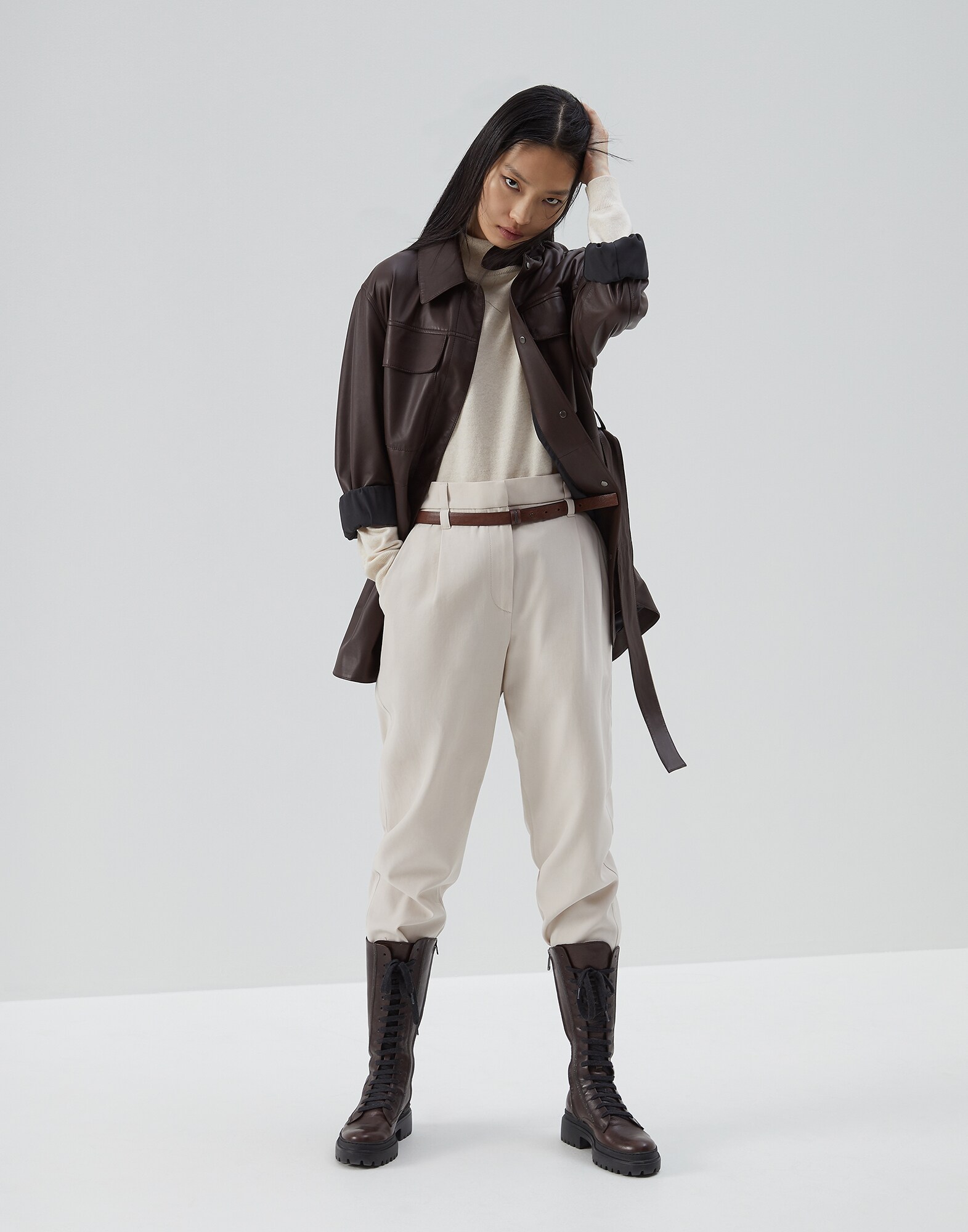 长裤 乳白 女款 3 - Brunello Cucinelli