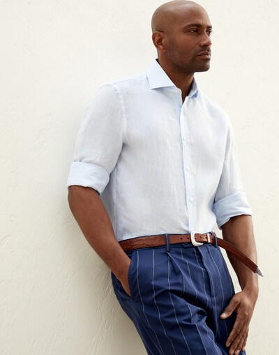 Easy fit shirt Sky Blue Man - Brunello Cucinelli 