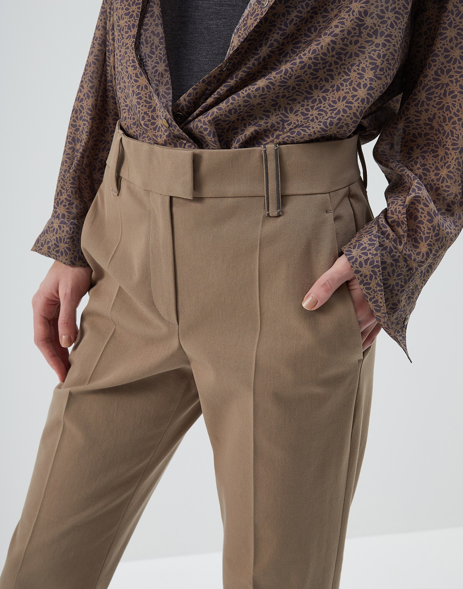 Trousers Sand Woman 2 - Brunello Cucinelli