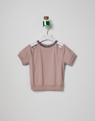 Jersey T-shirt Light Pink Girl - Brunello Cucinelli 