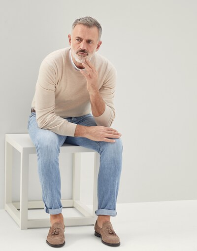 Denim Five-Pocket Trousers - Full look