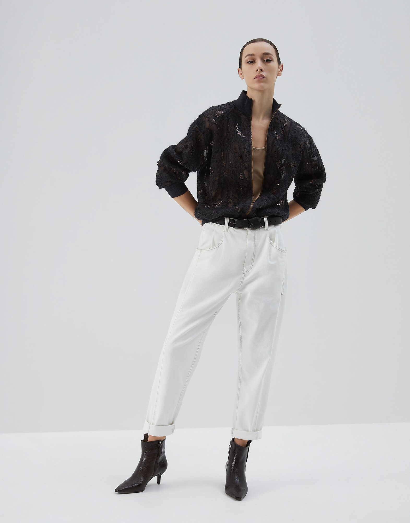 Denim Trousers White Woman 3 - Brunello Cucinelli