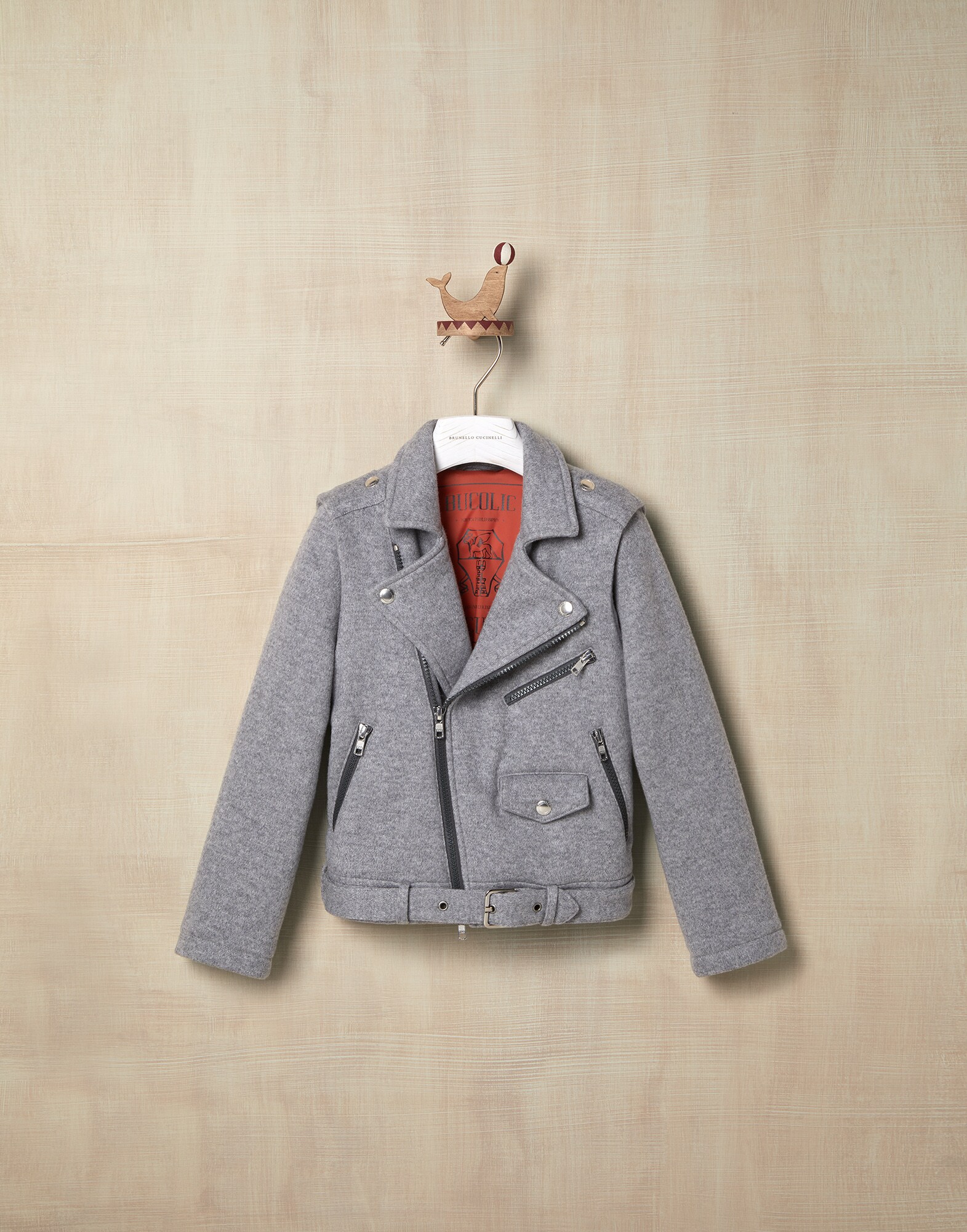 Outerwear Jacket Light Grey Boy 0 - Brunello Cucinelli