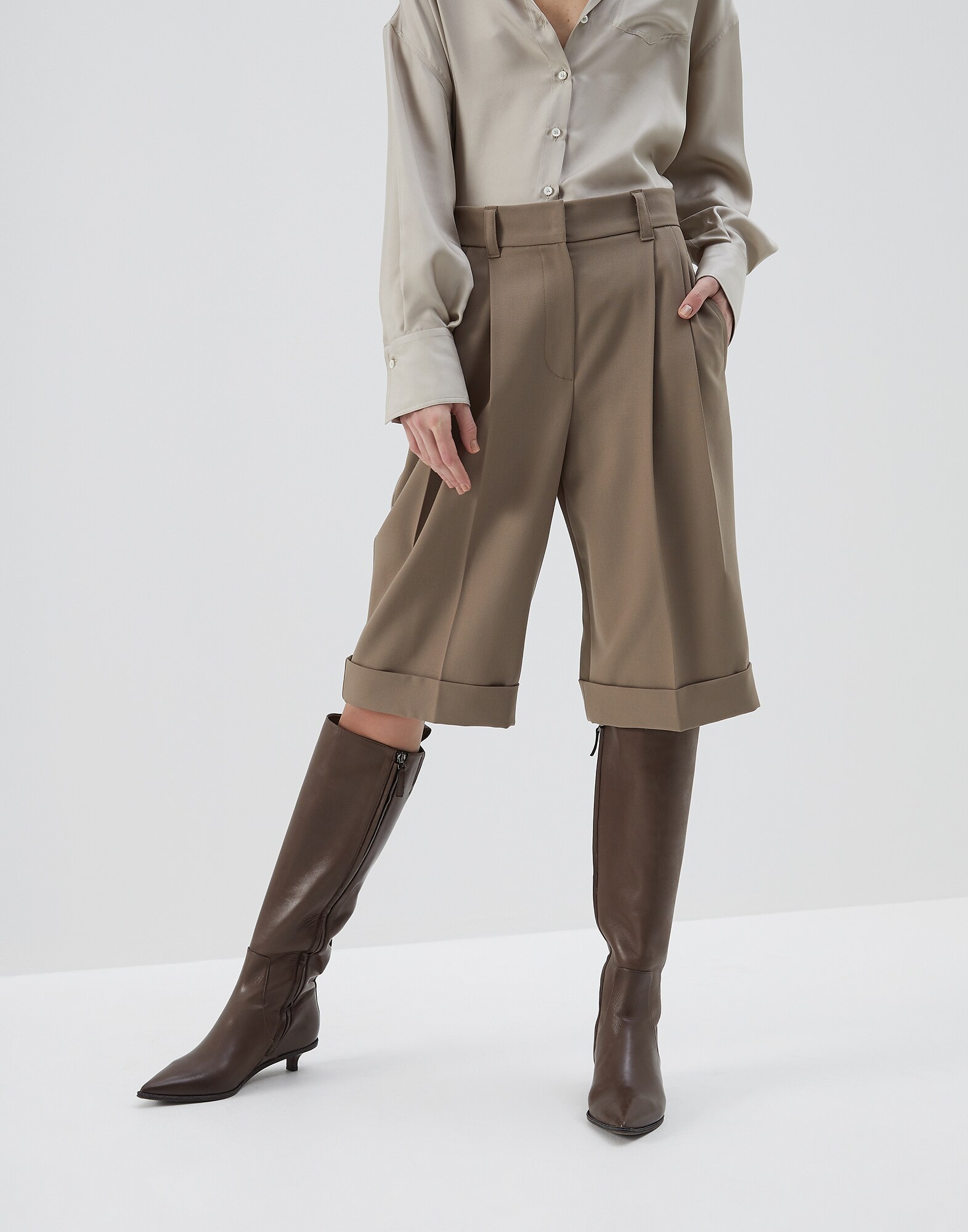 Bermuda Shorts Brown Woman 0 - Brunello Cucinelli