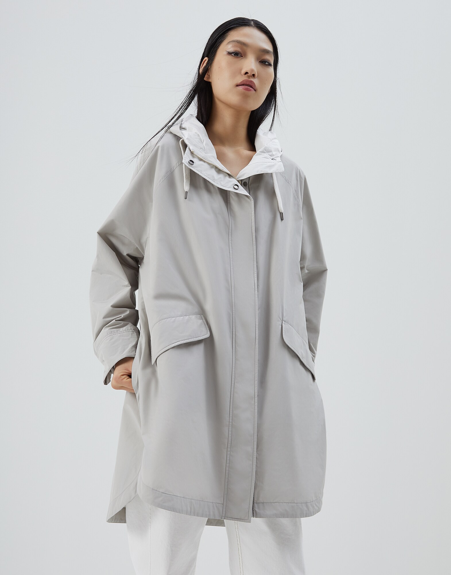 Outerwear Jacket Light Grey Woman 1 - Brunello Cucinelli