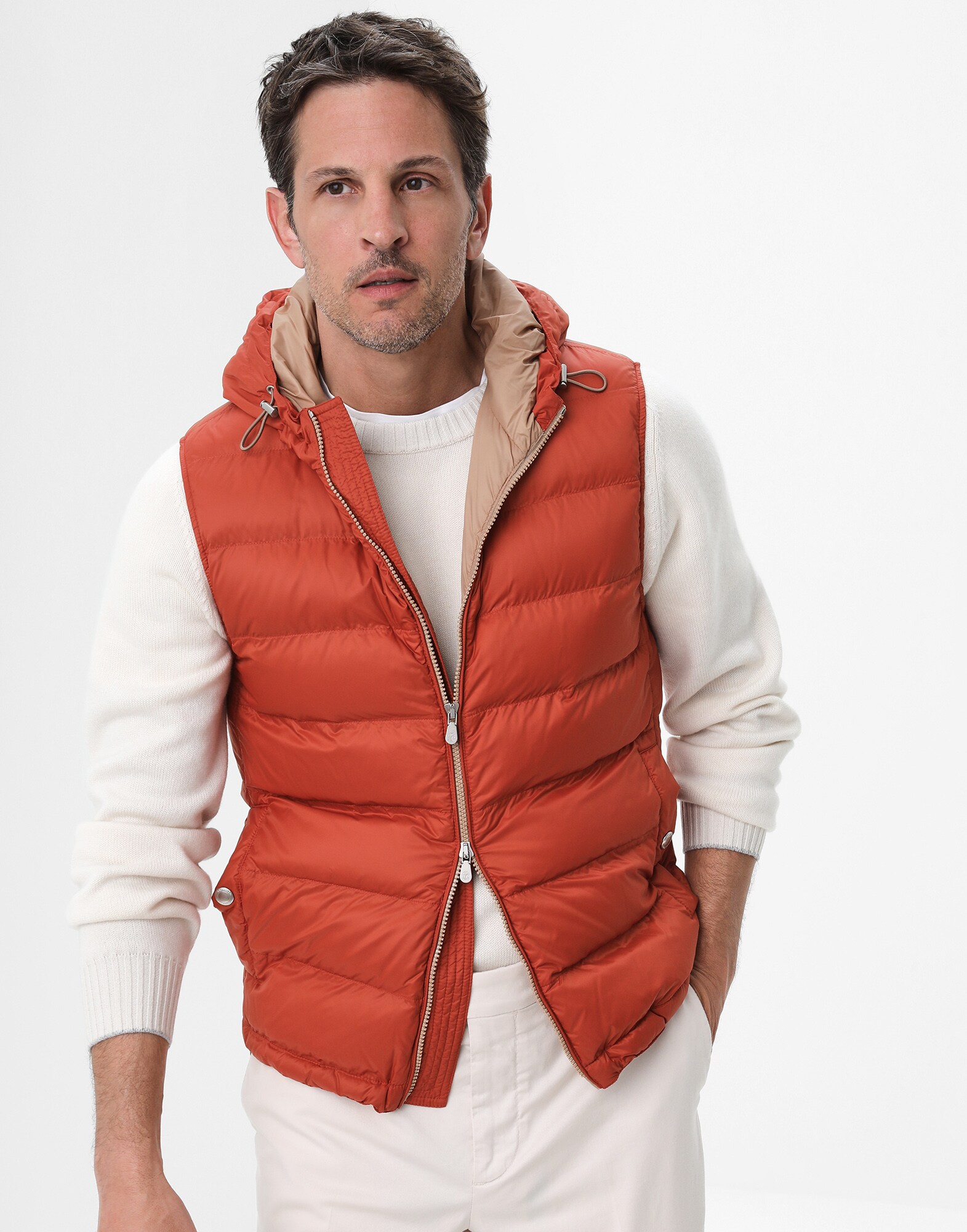 Down Sleeveless Jacket - Front view