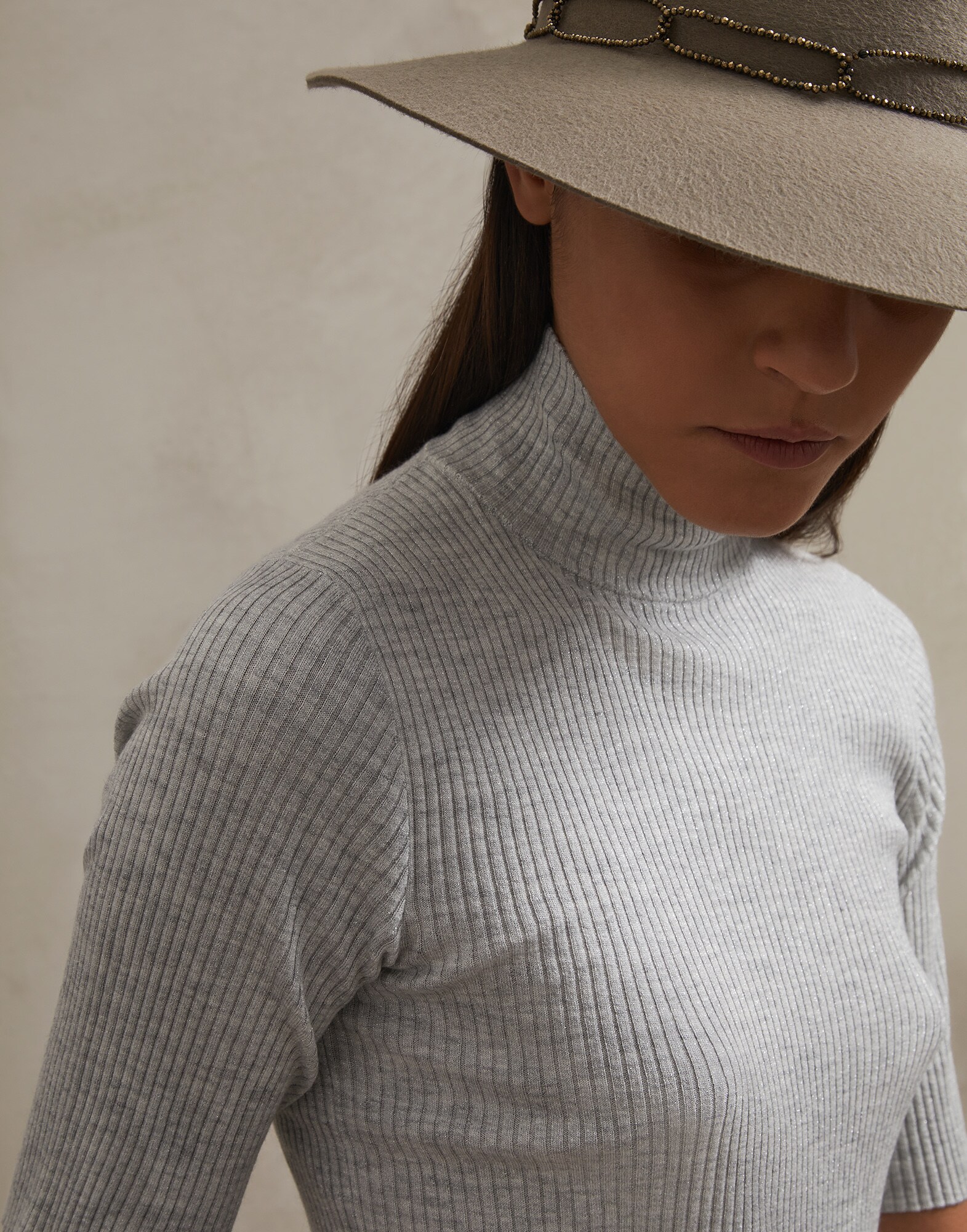 High Neck Sweater Pebble Woman 2 - Brunello Cucinelli