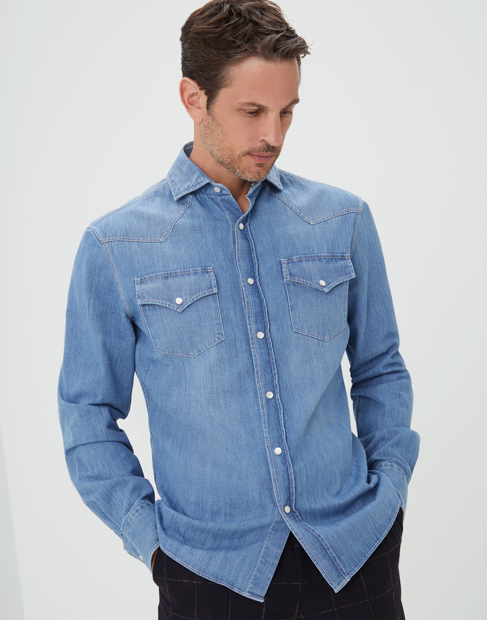 Casual Shirt Denim Man 1 - Brunello Cucinelli