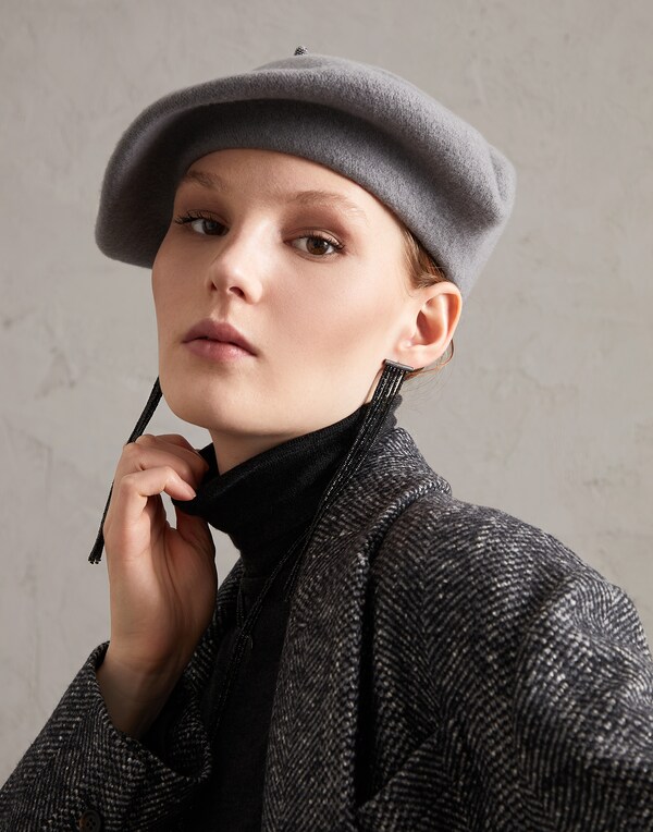 Wool beret Medium Grey Woman - Brunello Cucinelli 