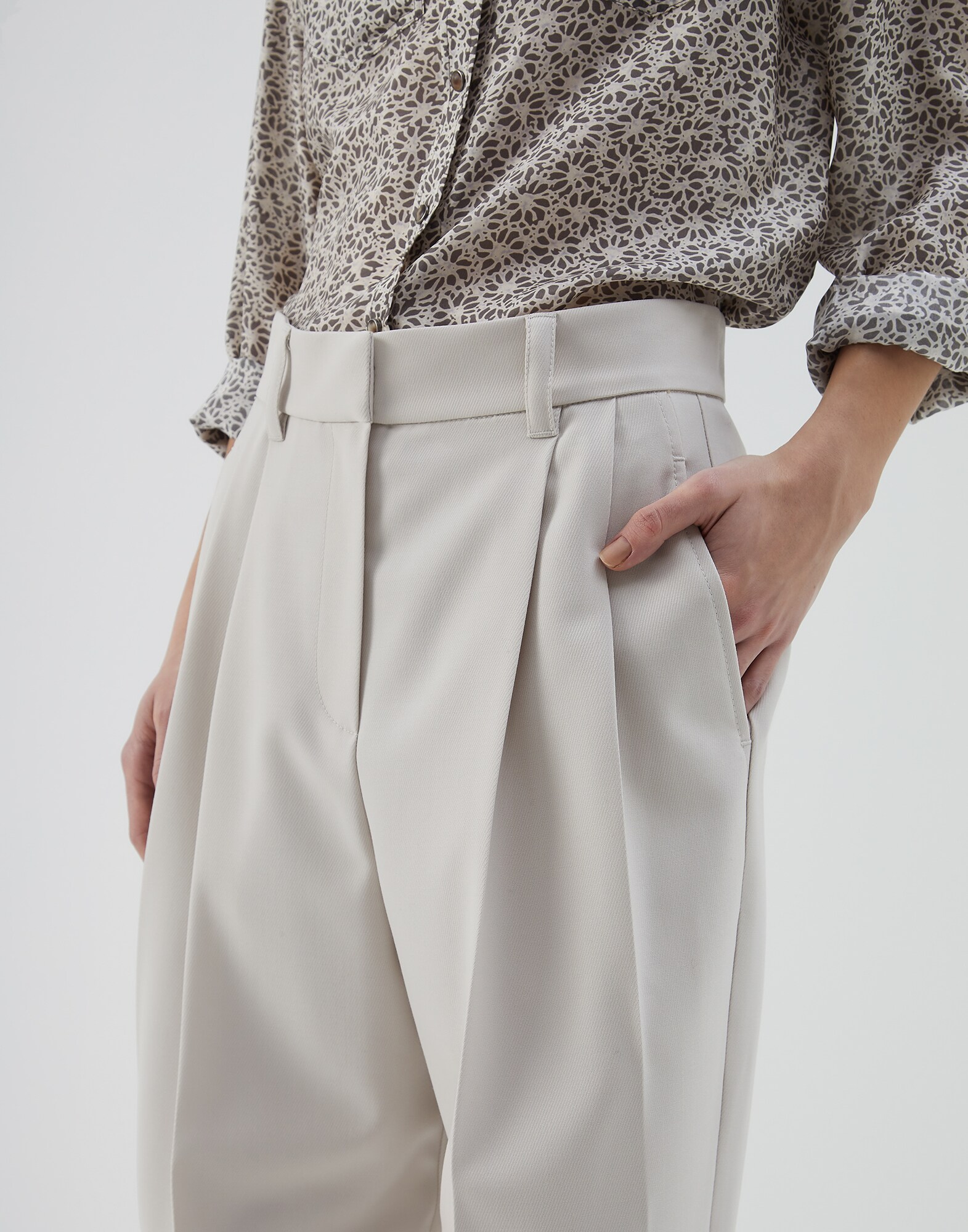 Trousers Milk Woman 2 - Brunello Cucinelli