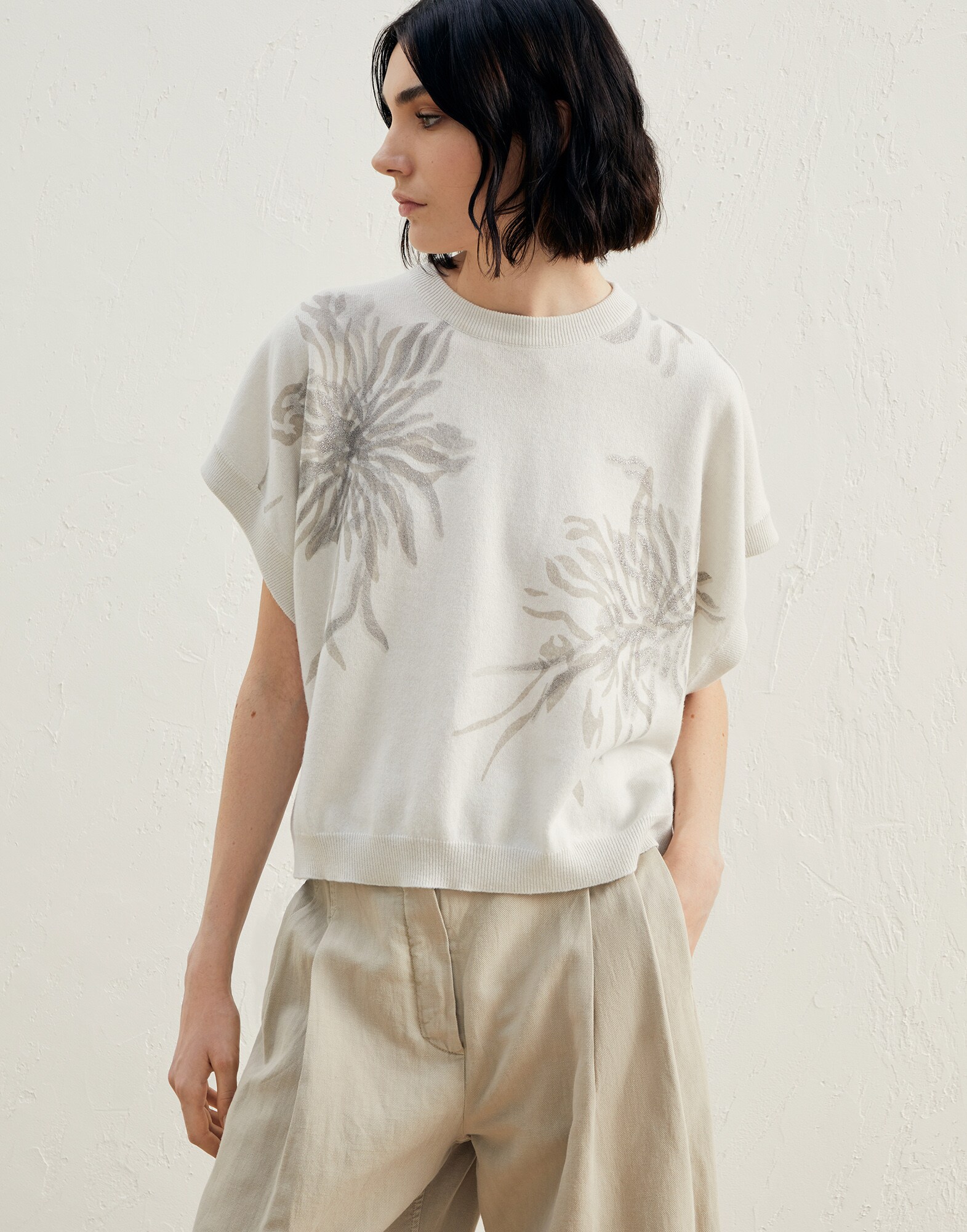 Wool, cashmere and silk sweater