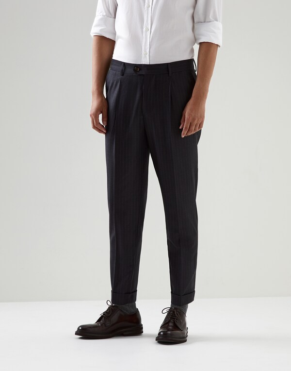 Chalk stripe trousers Medium Grey Man - Brunello Cucinelli 
