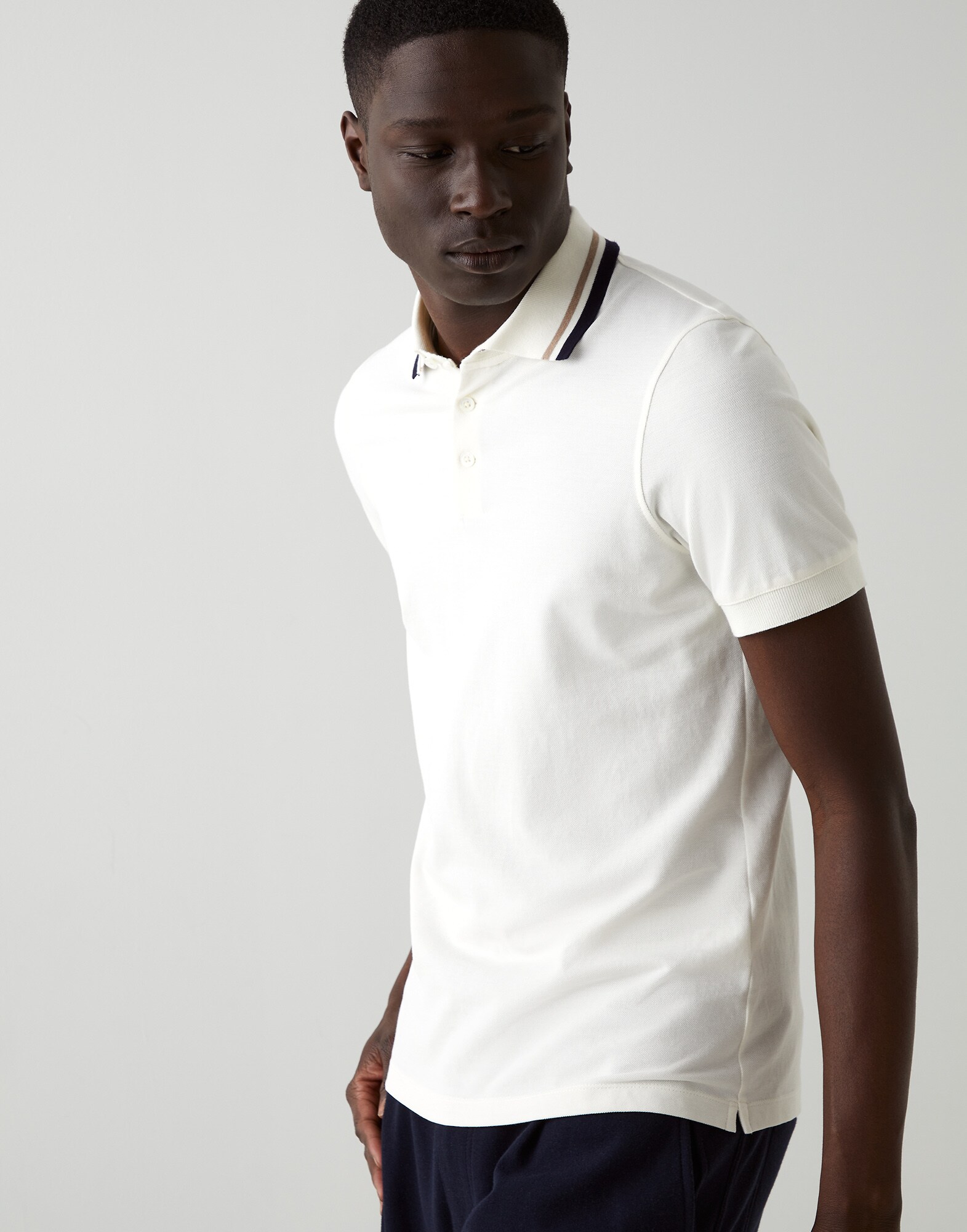 Slim fit polo shirt Off-White Man - Brunello Cucinelli