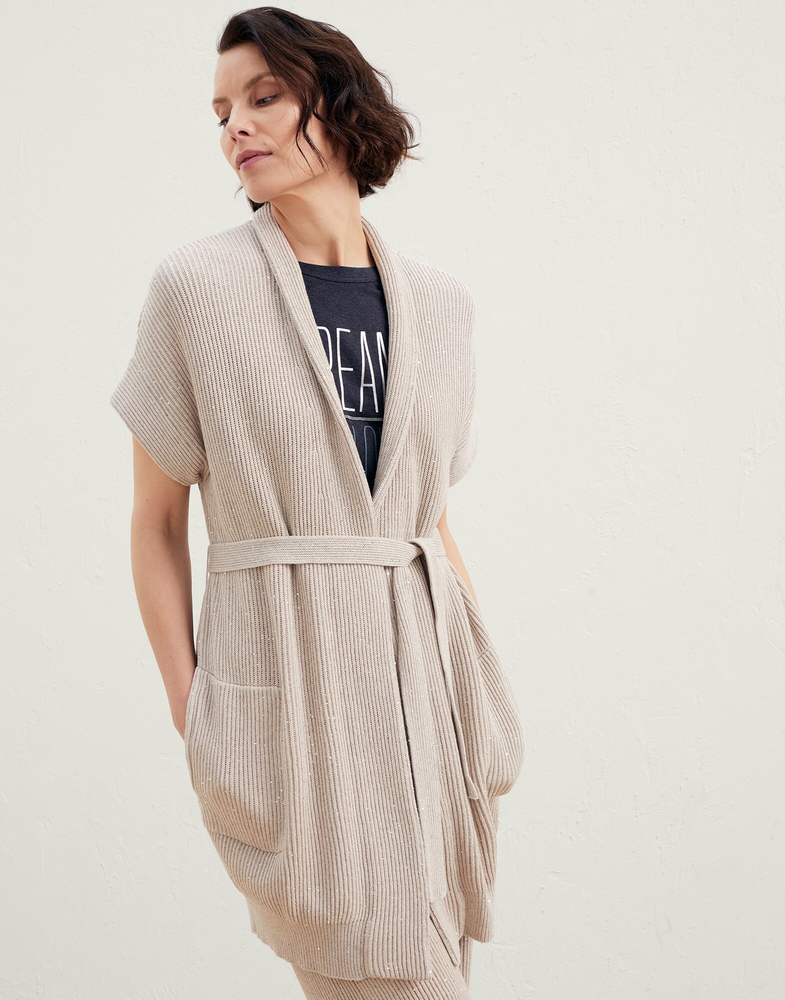 English Rib knit cardigan